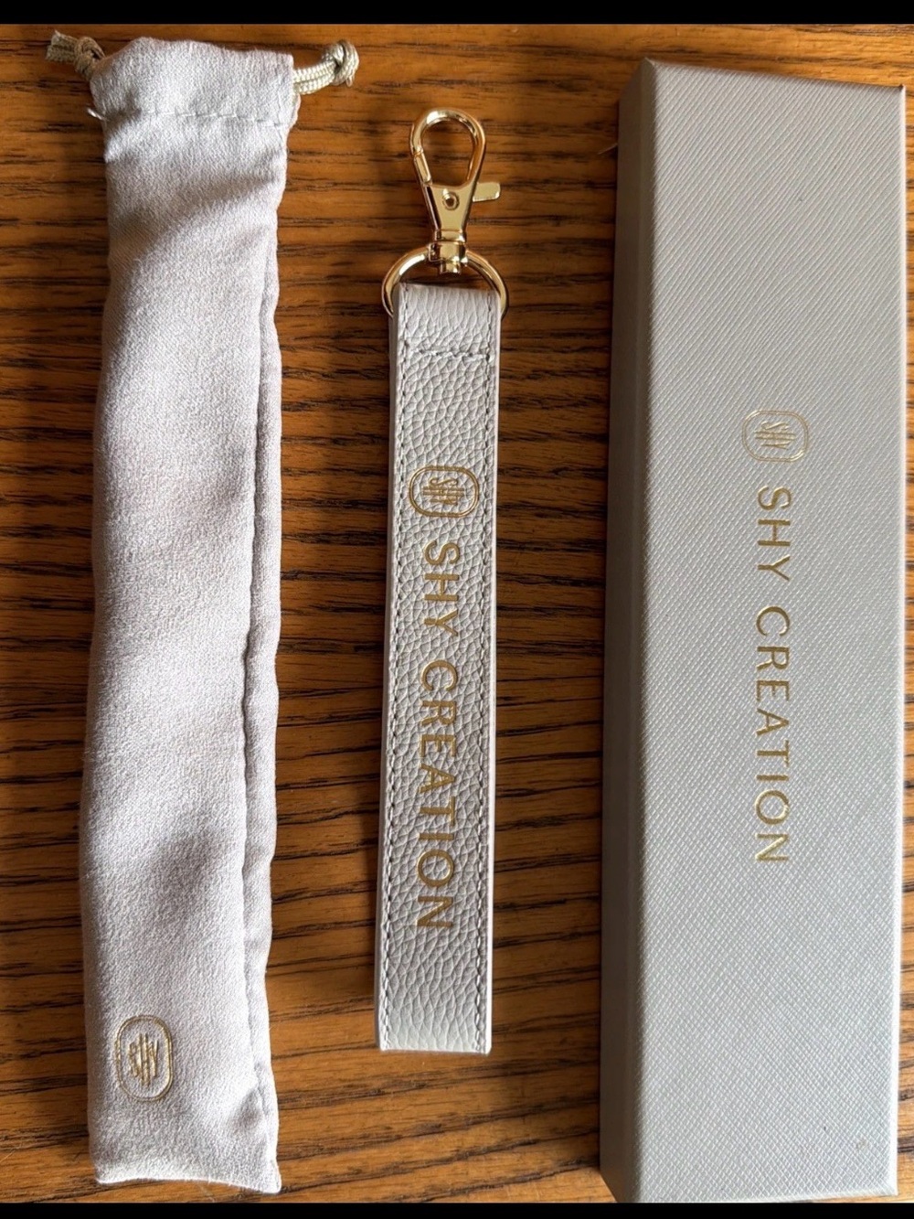 Shy  Leather Keychain Wrist Strap